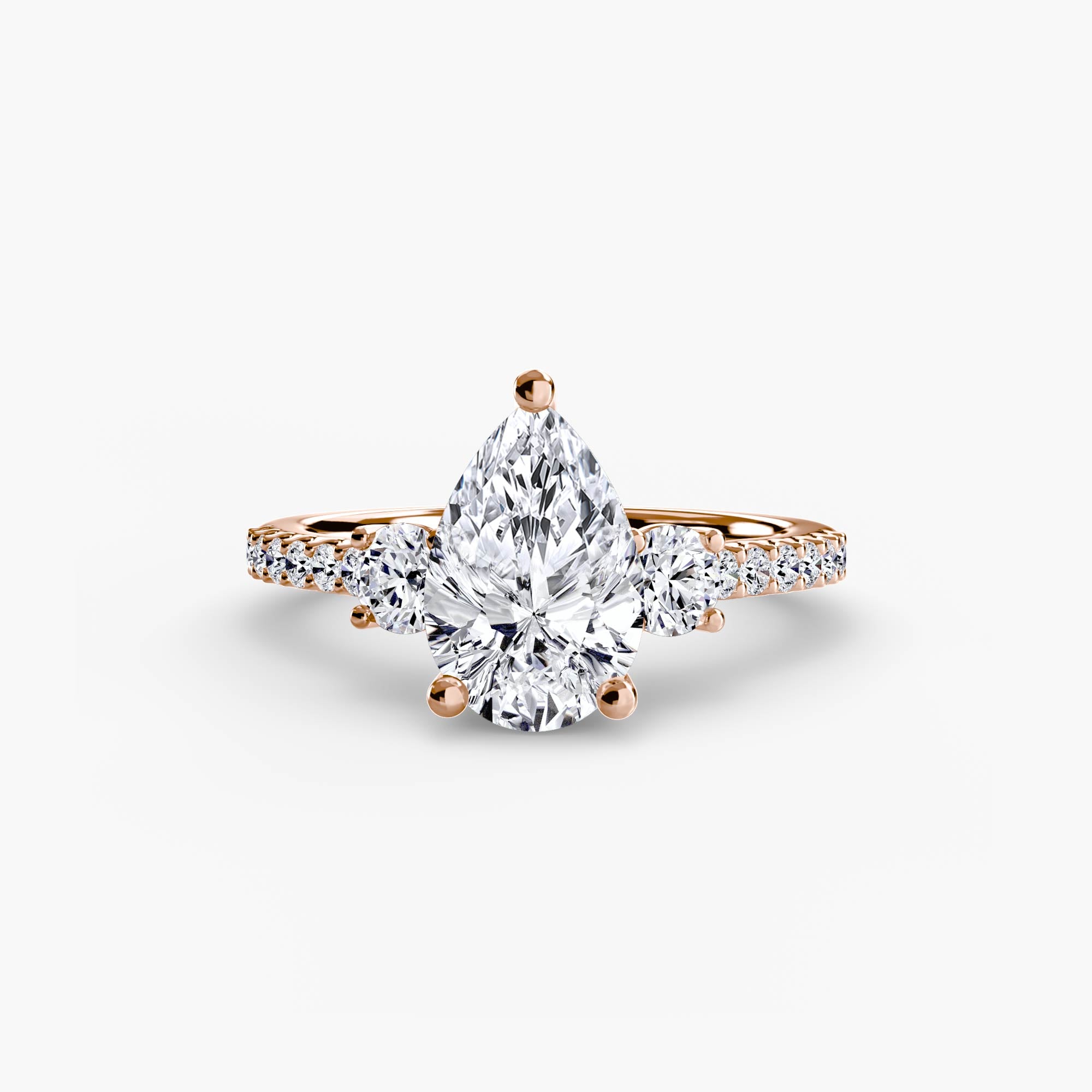 Catalina 3-Stone Ring with Pavé Band