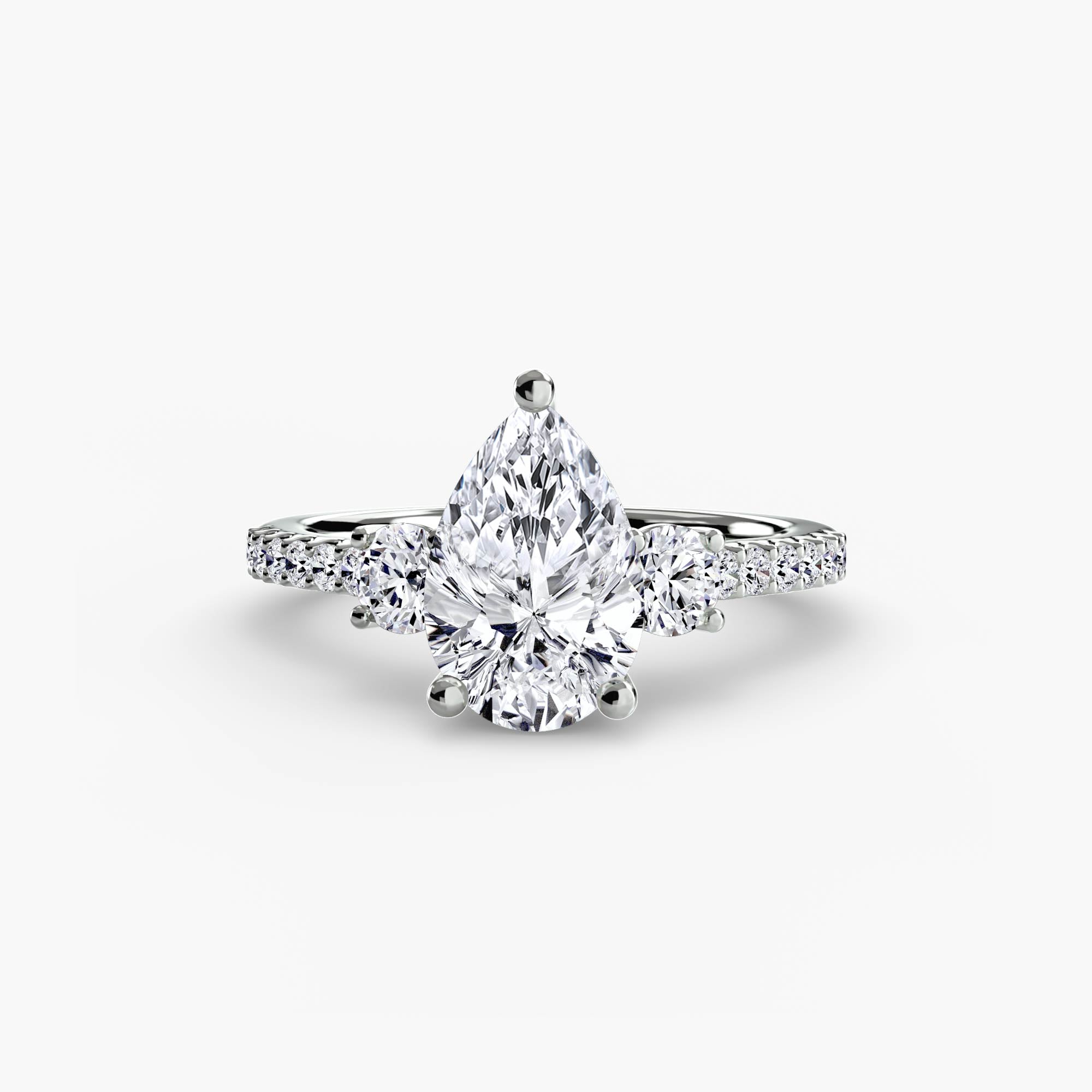 Catalina 3-Stone Ring with Pavé Band