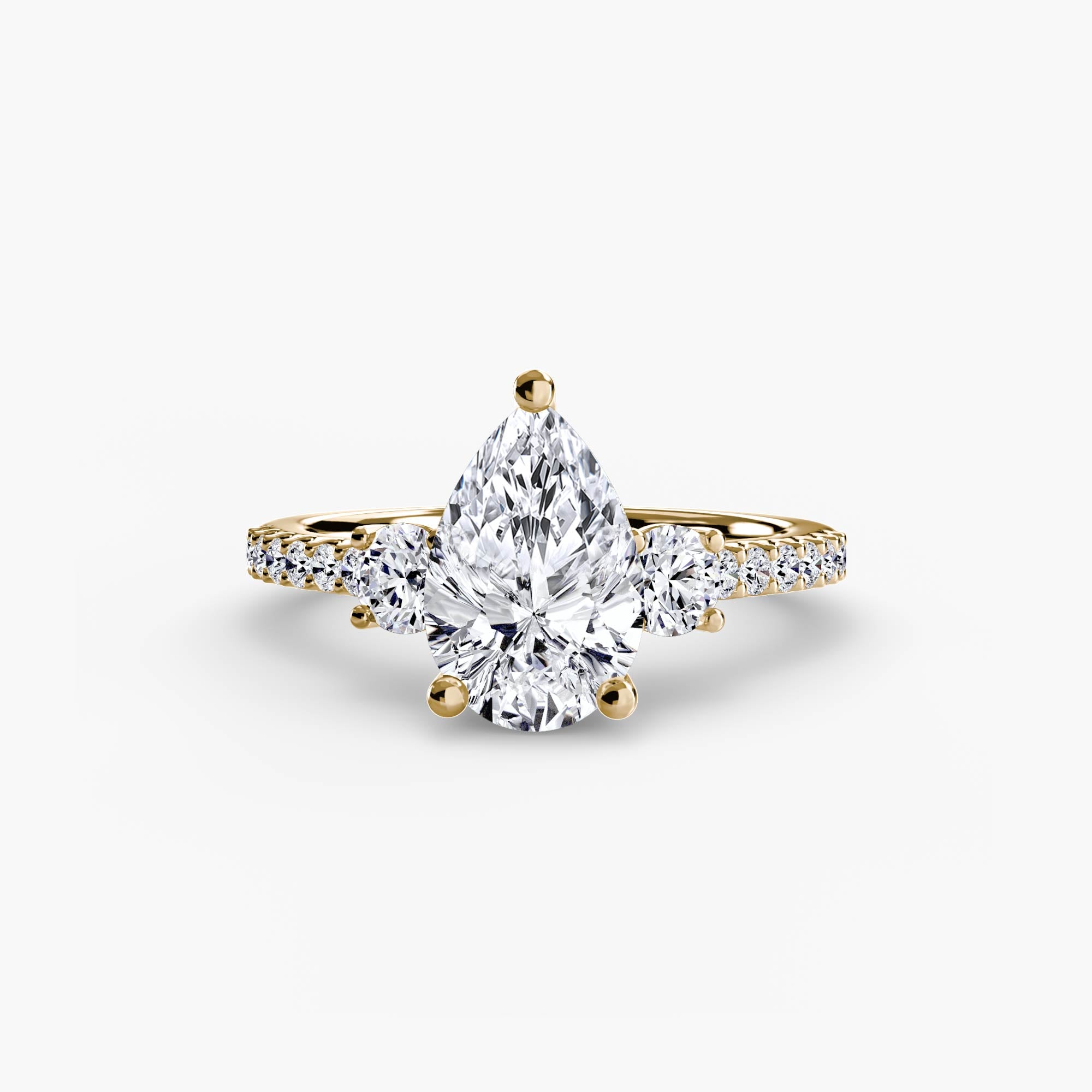 Catalina 3-Stone Ring with Pavé Band
