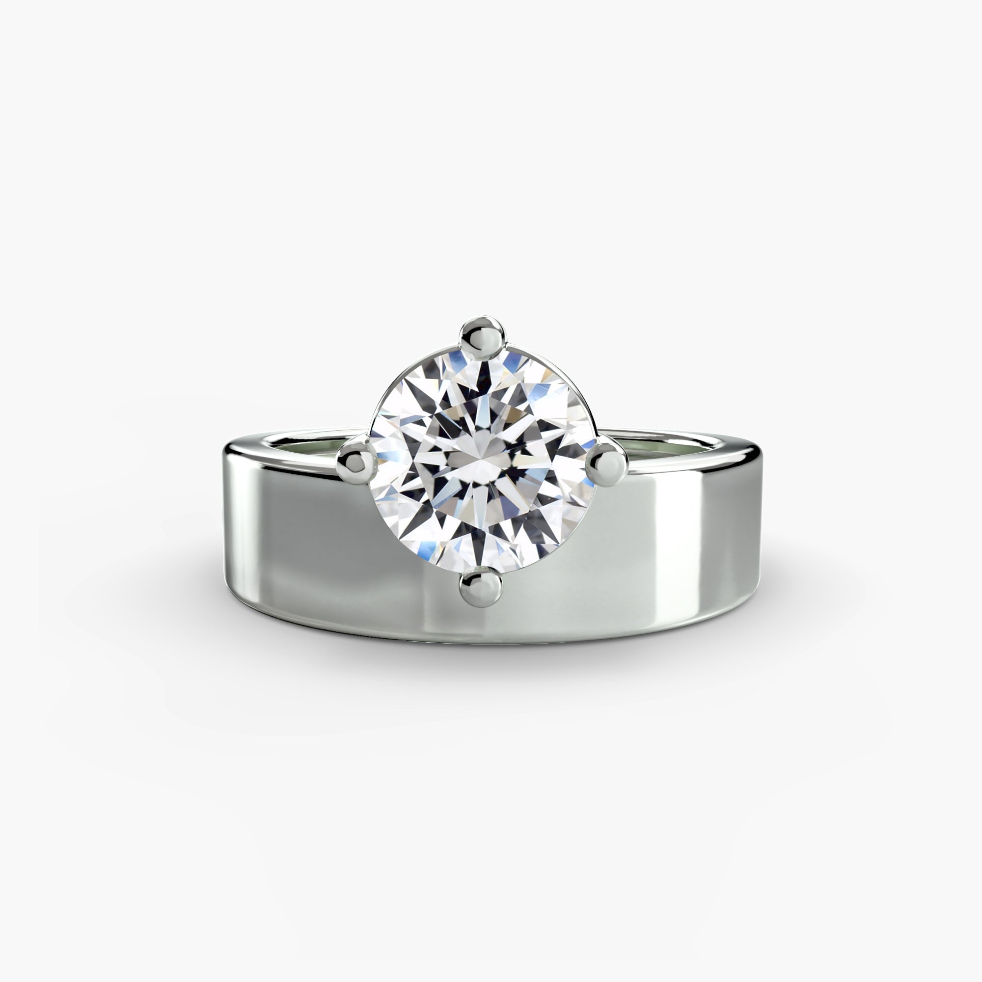 Barcelona Wide Band Solitaire Setting