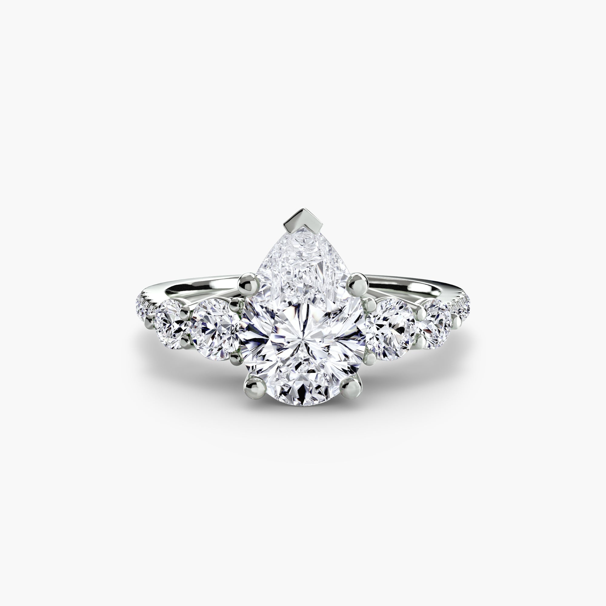 Terraza 5-Stone Ring with Pavé Band