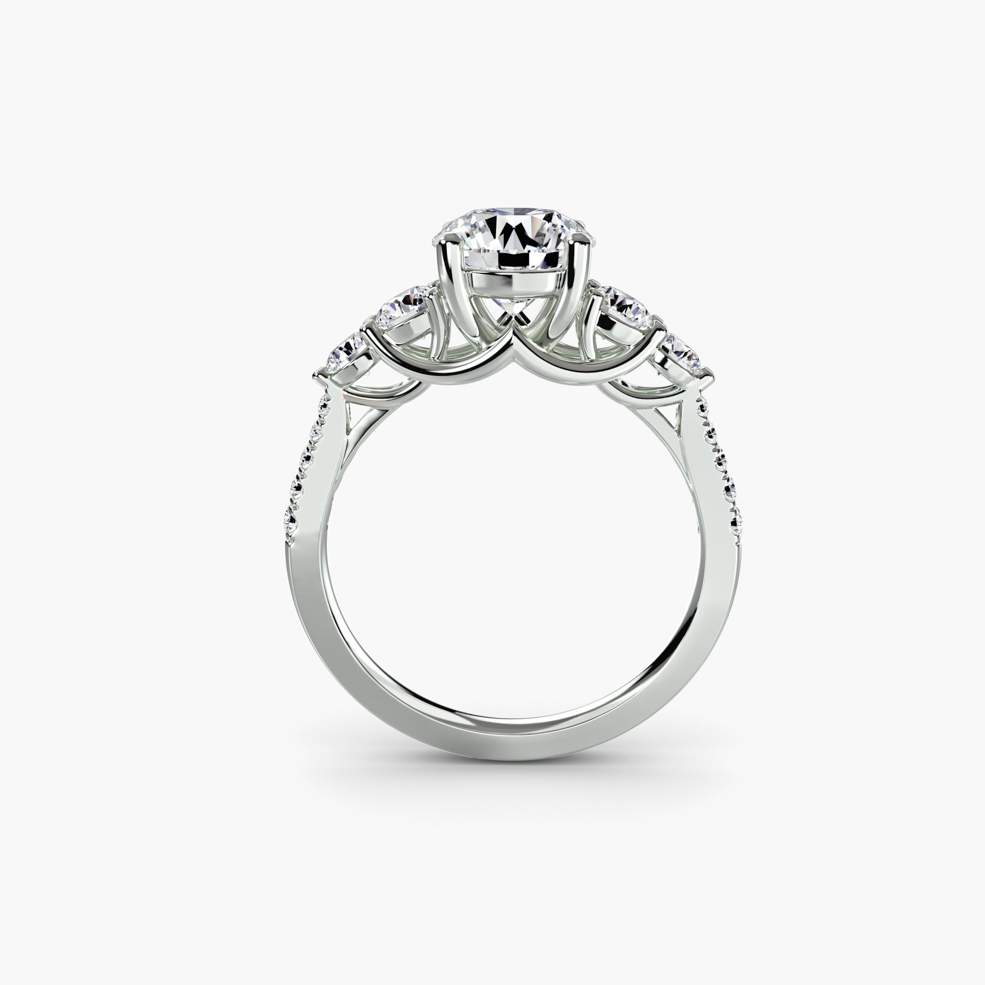 Terraza 5-Stone Ring with Pavé Band