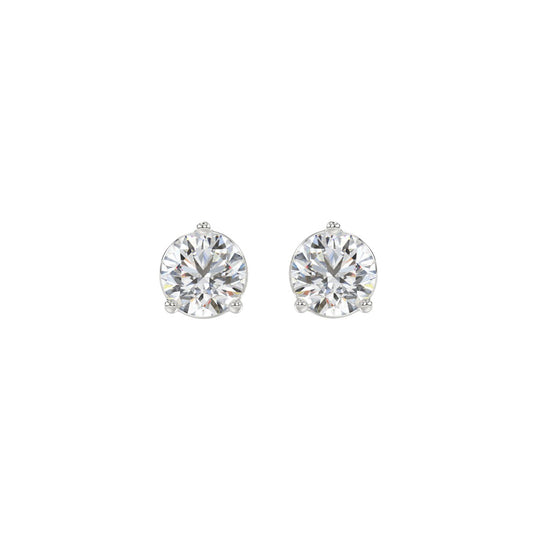 Lab Diamond Stud Earrings | 14k White Gold | 1.5 ctw