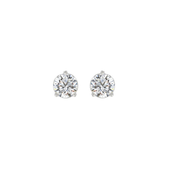 Lab Diamond Stud Earrings | 14k White Gold | 1 ctw