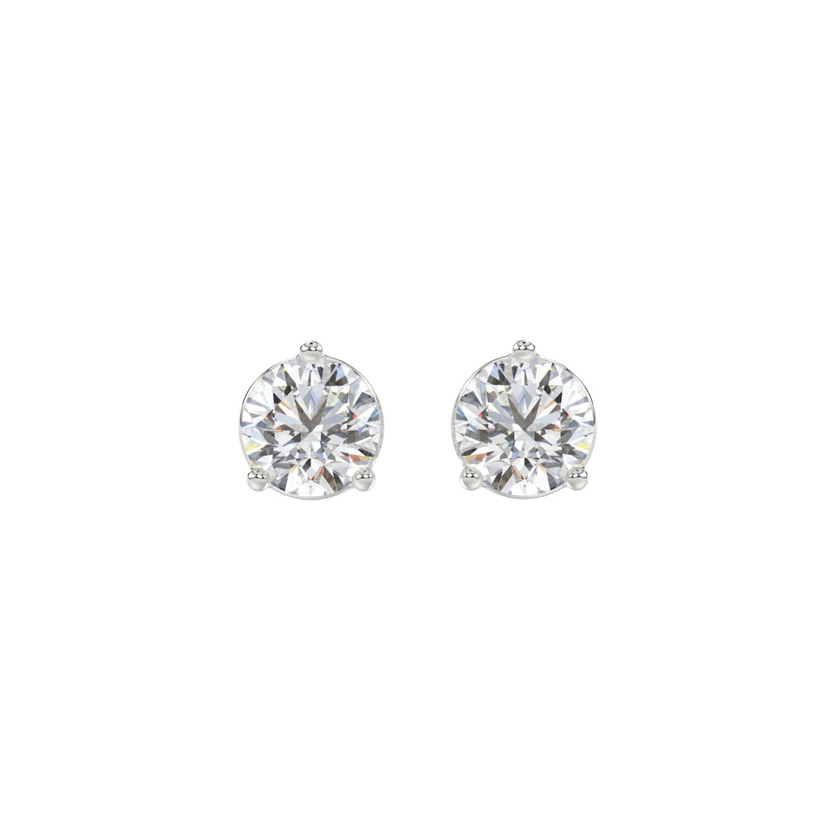 Lab Diamond Stud Earrings | 14k White Gold | 2 ctw