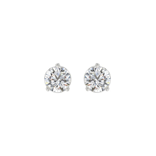 Lab Diamond Stud Earrings | 14k White Gold | 2 ctw