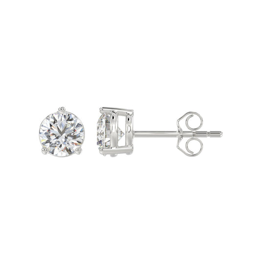 Lab Diamond Stud Earrings | 14k White Gold | 2 ctw