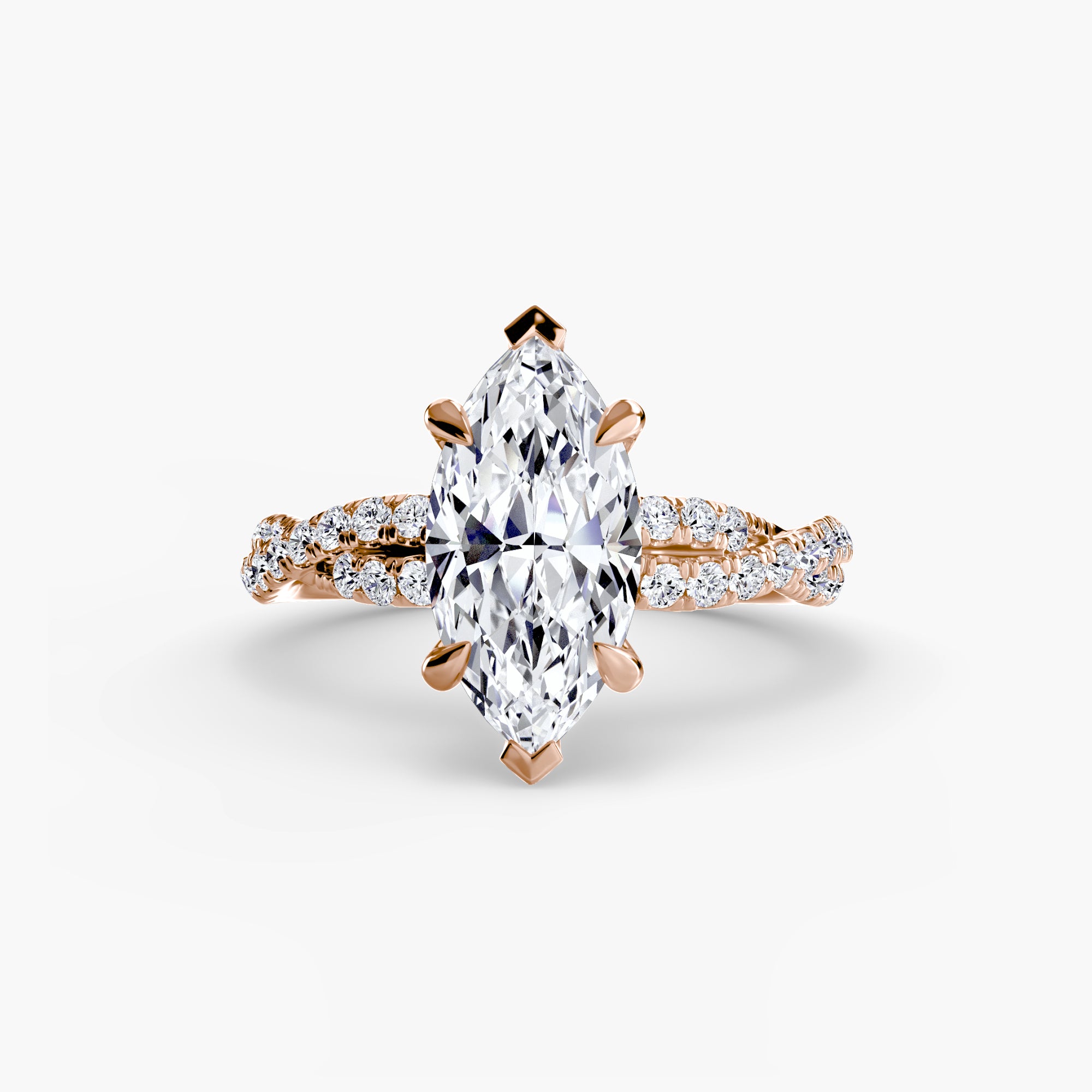 Marbella Twisted Pavé Solitaire Setting